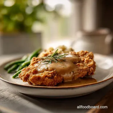 Chicken Fried Steak with Gravy Recipe for 4 Servings Recipe Card