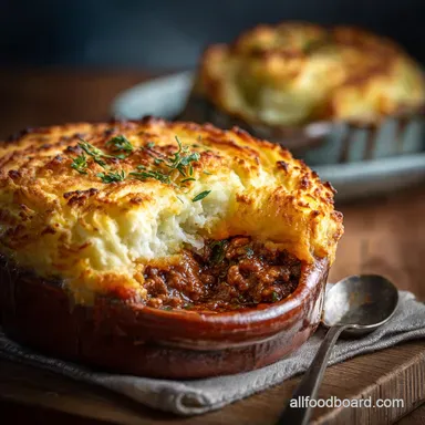 Cottage Pie: Rich Beef Filling with Cloud Mash Recipe Card