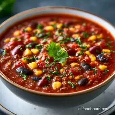 Classic Crockpot Taco Soup with Beef Recipe Card
