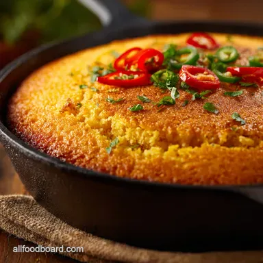 Soul Food Southern Recipes: Golden Skillet Cornbread (The Real Deal) Recipe Card
