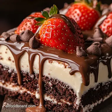 Best Strawberry Chocolate Cake Moist Layers Fresh Strawberry Buttercream Recipe Card