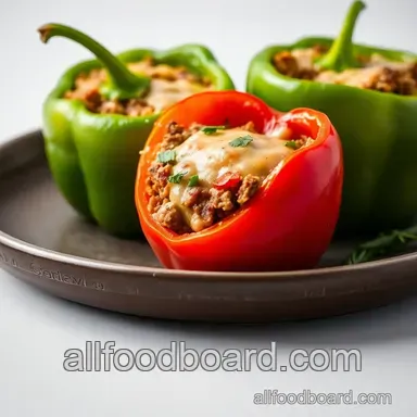 Stuffed Bell Peppers: The Best Easy Beef Dinner Recipe Recipe Card