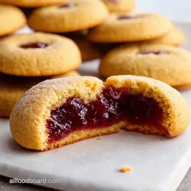 Easy Jam Thumbprint Cookie Recipe Classic Delicious Recipe Card