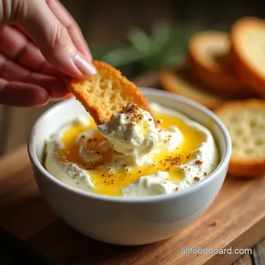 Whipped Ricotta Dip with Honey Sunshine on a Cracker Recipe Card