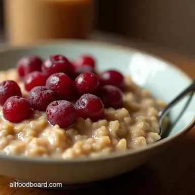 Creamy Coconut Cranberry Overnight Oats Recipe Vegan Easy Recipe Card