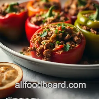 Easy Savory Stuffed Bell Peppers: A Colourful Family Favourite Recipe Card