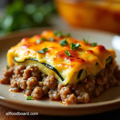 Cheesy Ground Beef Zucchini Casserole Comfort Food Done Right Recipe Card