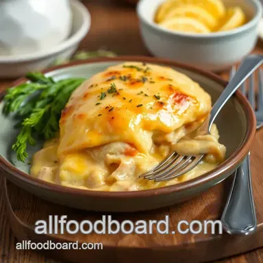 Ultimate Bake Chicken Cordon Bleu Casserole Delight: A Cheesy Comfort! Recipe Card