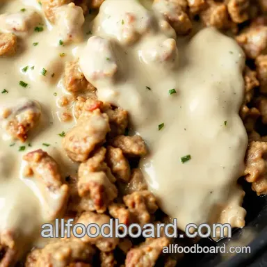 Cook Ground Beef with Creamy Alfredo Sauce Recipe Card