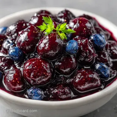 Cooked Garden Huckleberry Preserves: 4 Jars Recipe Card