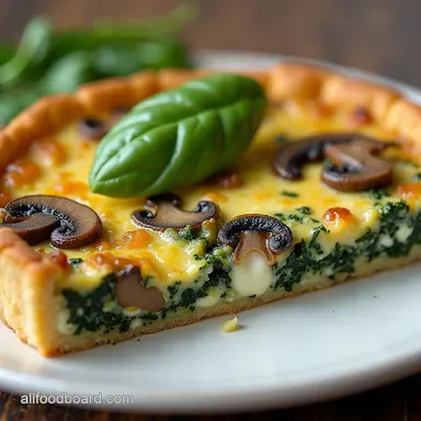The No Fuss Spinach Mushroom Cottage Cheese Crustless Quiche
