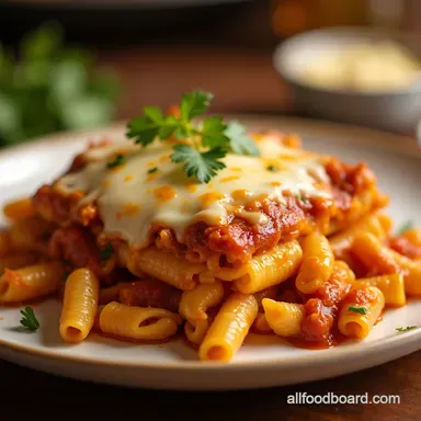 Cheesy Enchilada Pasta Bake Quick Easy Weeknight Dinner Recipe Card
