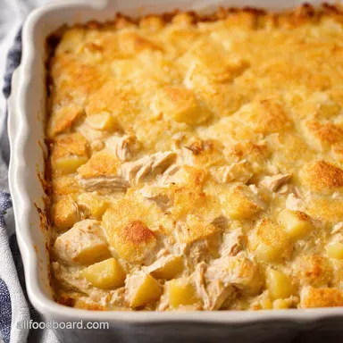 Creamy Chicken potato casserole Family Comfort Food Recipe Card