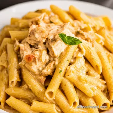 Creamy Chicken Mozzarella Pasta Easy Comfort Food Recipe Card