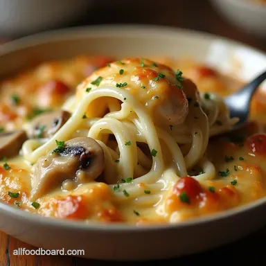 The Ultimate Creamy Chicken Mushroom Tetrazzini Recipe Recipe Card