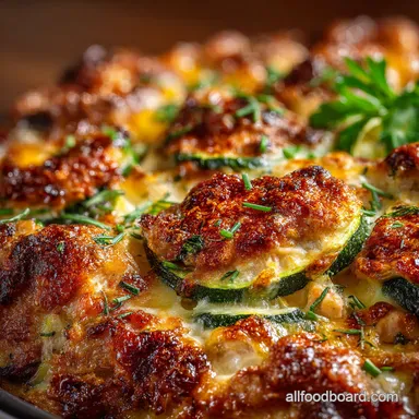 Easy Chicken Zucchini Casserole Recipe Family Comfort Food Recipe Card