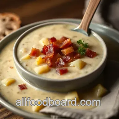 Creamy Dreamy Loaded Baked Potato Soup - Easy Comfort Food! Recipe Card