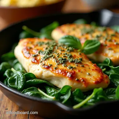 Creamy Garlic Skillet Chicken with Spinach 30Minute Wonder Recipe Card