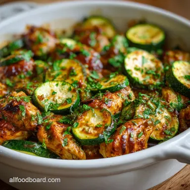 Creamy Paprika Zucchini Chicken for 4 Servings Recipe Card
