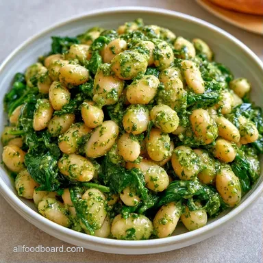 Creamy Pesto Beans in 15 Minutes Recipe Card