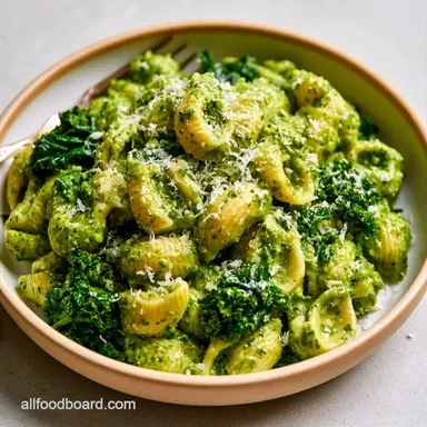 Creamy Pesto Kale Pasta in 25 Minutes Recipe Card