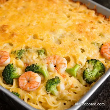 Shrimp Alfredo Broccoli Bake An Easy Cheesy Delight Recipe Card