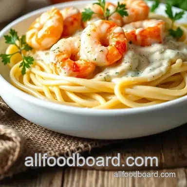 How to Make the Best Cooked Shrimp Fettuccine Creamy Alfredo Recipe Card