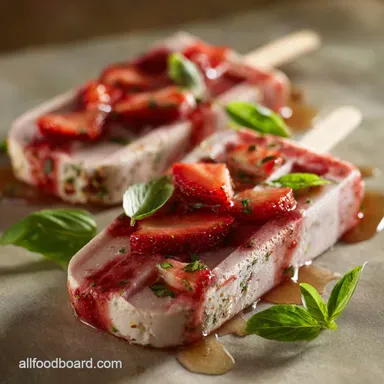 Popsicle Recipes Easy Creamy Strawberry Basil Homemade Lollies Recipe Card