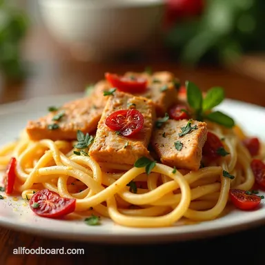 Creamy Sun Dried Tomato andChicken Zoodles So Easy Recipe Card