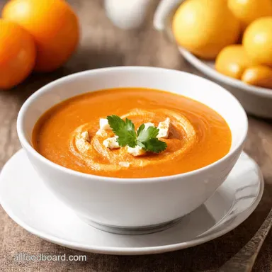 Creamy Tomato Feta Soup Mediterranean Sunshine in a Bowl Recipe Card