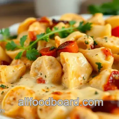 Potluck Ideas: Creamy Tortellini Bake - Easy Crowd Pleaser!