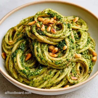 Vegan Pesto Pasta in 20 Minutes Recipe Card