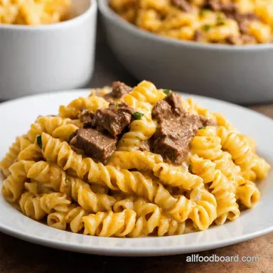 Creamy Beef Rotini Velveeta Beef Quick Weeknight Dinner Recipe Card