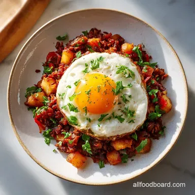 Corned Beef Hash Recipe for 4 Servings Recipe Card