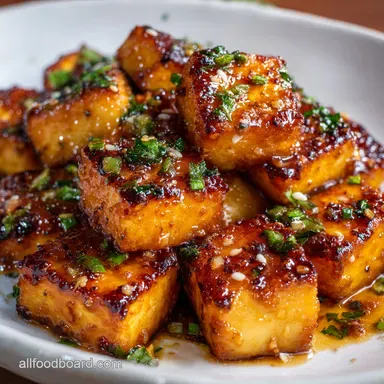 Irresistibly Crispy Honey Garlic Tofu Recipe: Oven-Only Recipe Card