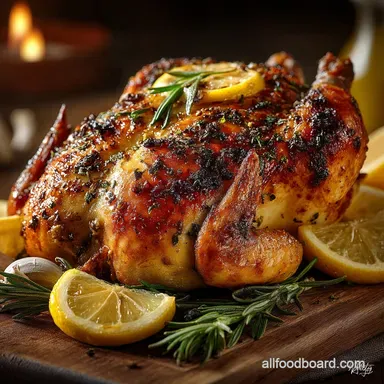How To Roast The Perfect Lemon and Garlic Whole Roasted Chicken Recipe Card