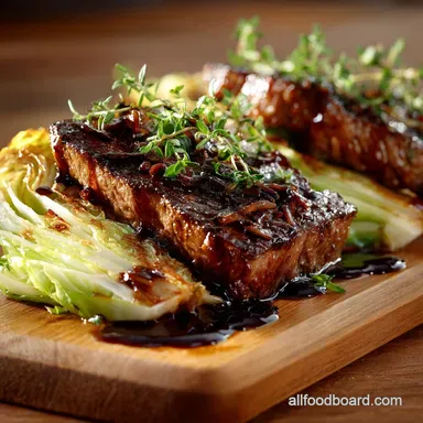 Roasted Cabbage: Crispy Caramelised Steaks with Balsamic Glaze Recipe Card