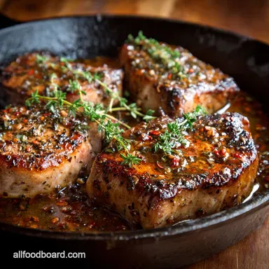 Juicy Skillet Pork Chops in Brown Butter Sauce 30 Minutes Recipe Card