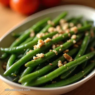 The Easiest Ever Slow Cooker Garlic Butter Green Beans Recipe Card
