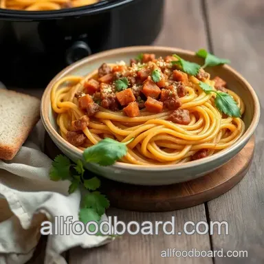 How to Make Delicious Crockpot Beef Spaghetti with Taco Flavor Recipe Card