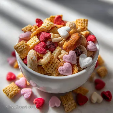 Cupid Crunch Valentine's Day Trail Mix with White Chocolate - Crispy! Recipe Card