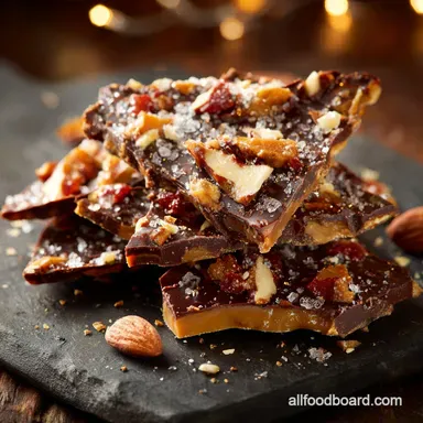 Christmas Candy Shatteringly Crisp Dark Chocolate Butter Toffee Recipe Card