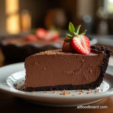 Easy NoBake Dark Chocolate Mousse Pie Recipe Recipe Card