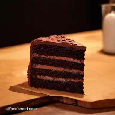 Decadent Chocolate Cake Layers Devils Food Delight Recipe Card
