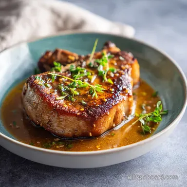 Delicious Brown Sugar Chops for 4 Servings: Pan-Seared and Baked Recipe Card