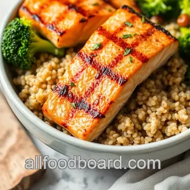 Delicious Grilled Salmon Bone-Building Bowl Recipe Card