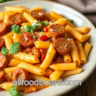 Delicious Spicy Roma Sausage Pasta Recipe Recipe Card