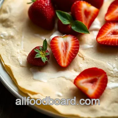 Irresistible Strawberry Crepes: Light, Delicate French Pancakes with Cream and Strawberries Recipe Card