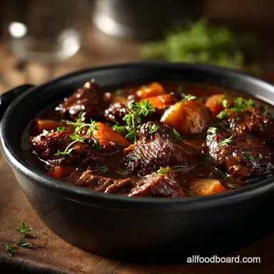 Crockpot Dinner Recipes: Gourmet Beef Stout Stew, Set It Forget It Recipe Card