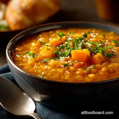 Fall Crockpot Soup: Cozy, Vegetarian Butternut Red Lentil Recipe Recipe Card
